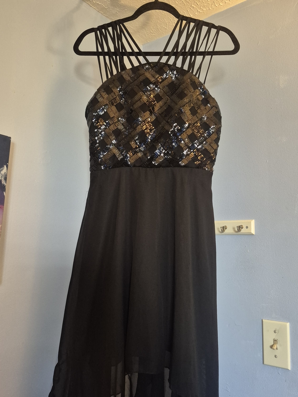 'Love Reign' Black sequin High Low Formal/Prom Dress